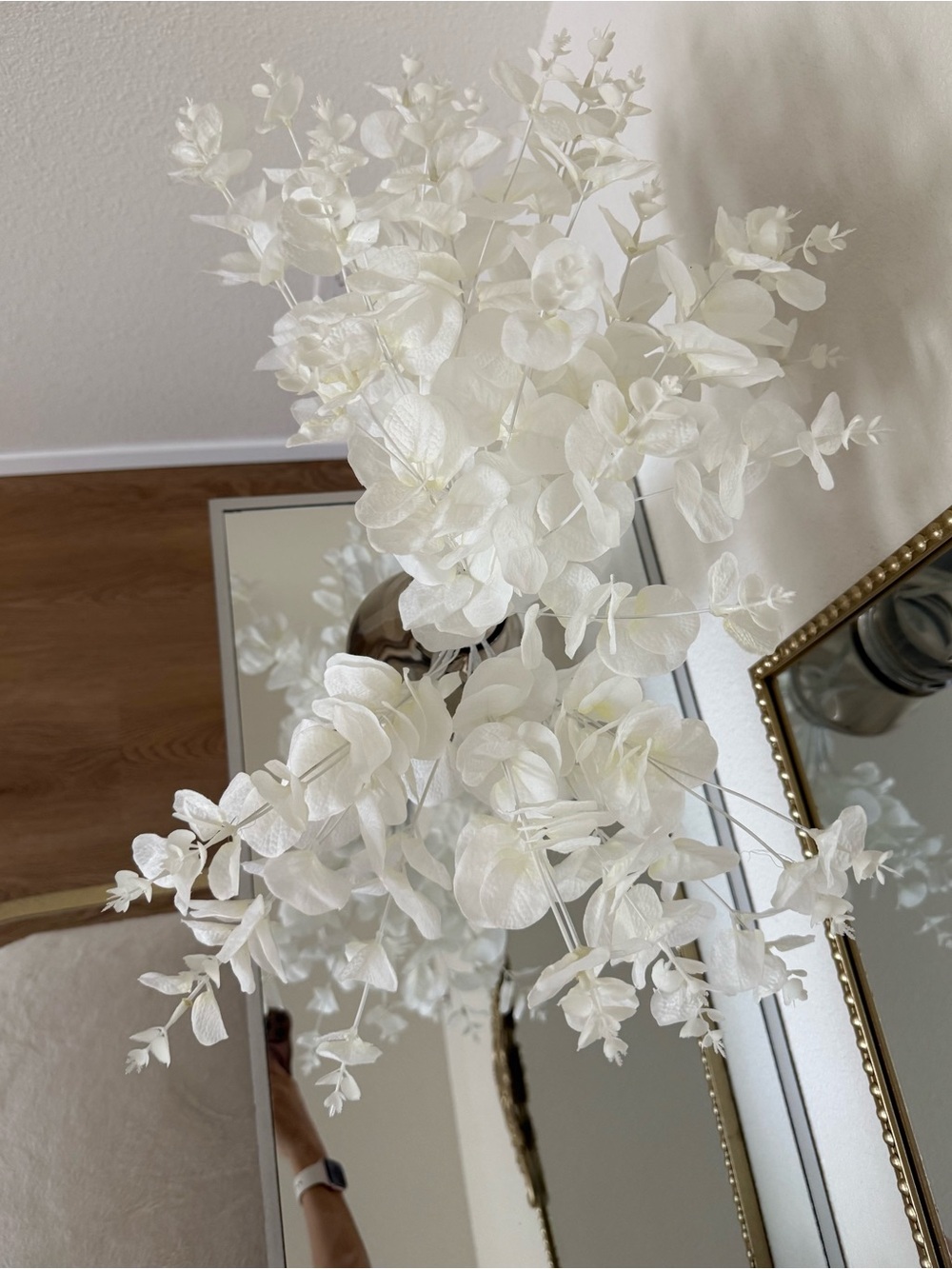 Faux white Eucalyptus stems